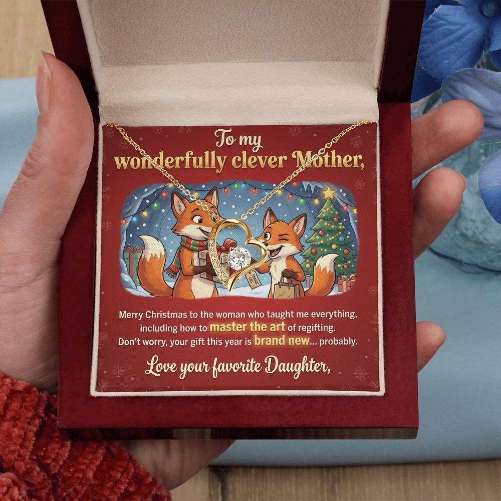 To My Mother Necklace From Daughter, Funny Christmas Gift for Mom, Holiday Gift for Mother, Love Knot Necklace-LKN49125