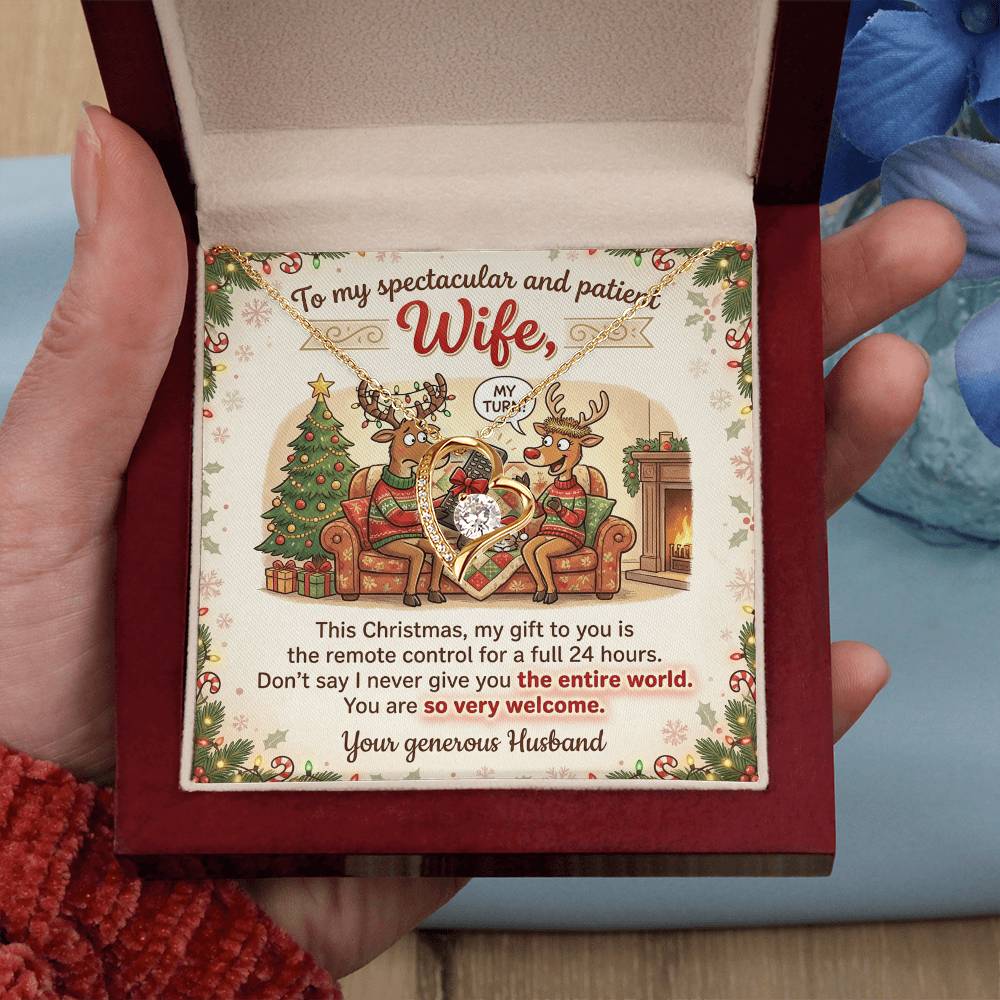 To My Wife Necklace From Husband, Funny Christmas Gift, Holiday Present For Her - Love Knot Necklace-LKN43976