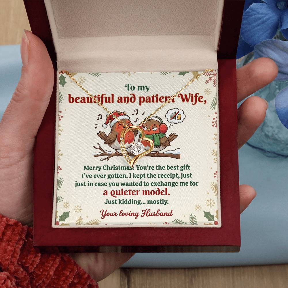 To My Wife Necklace From Husband, Funny Christmas Gift For Her, Xmas Gift Idea - Love Knot Necklace-LKN91668