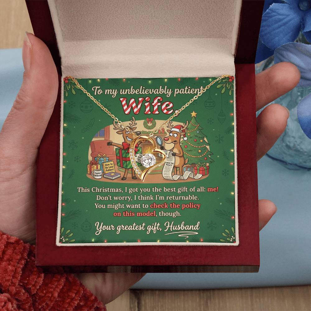 To My Wife Necklace From Husband, Funny Christmas Gift, Romantic Anniversary Gift for Her, Love Knot Necklace-LKN50129