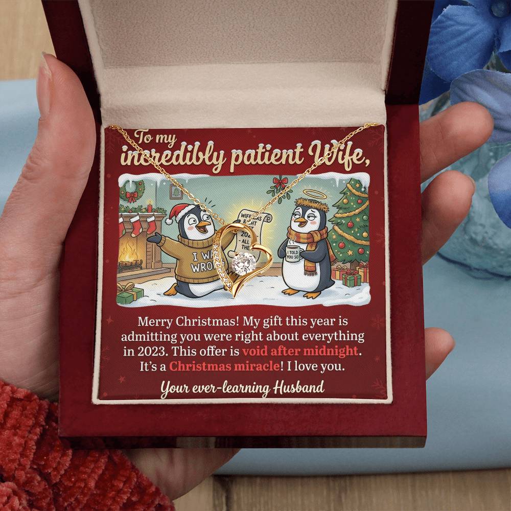 To My Wife Necklace From Husband, Funny Christmas Gift, Admitting You Were Right Xmas Present for Her, Love Knot Necklace-LKN65688