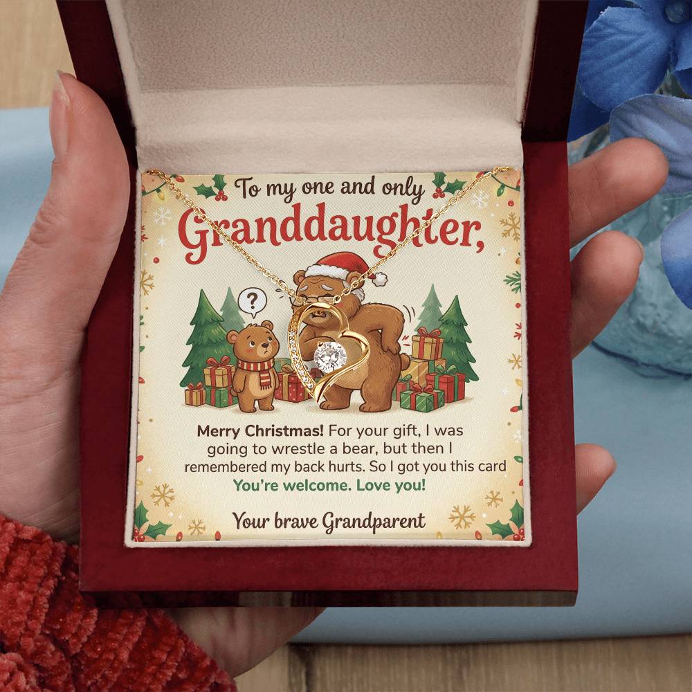 To My Granddaughter Necklace From Grandparent, Funny Christmas Gift, Granddaughter Christmas Present, Sentimental Gift - Love Knot Necklace-LKN36805