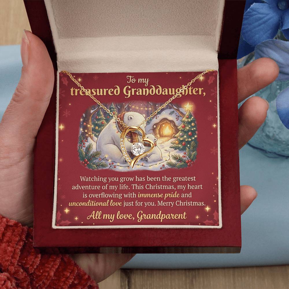 To My Granddaughter Necklace From Grandparent, Christmas Gift, Proud of You Gift for Granddaughter - Love Knot Necklace-LKN91197