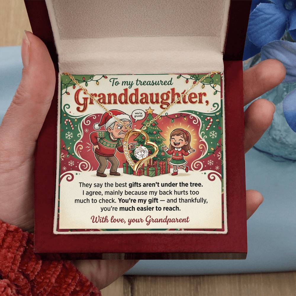 To My Granddaughter Necklace From Grandparent, Funny Christmas Gift, Xmas Present For Granddaughter, Granddaughter Jewelry - Love Knot Necklace-LKN75837