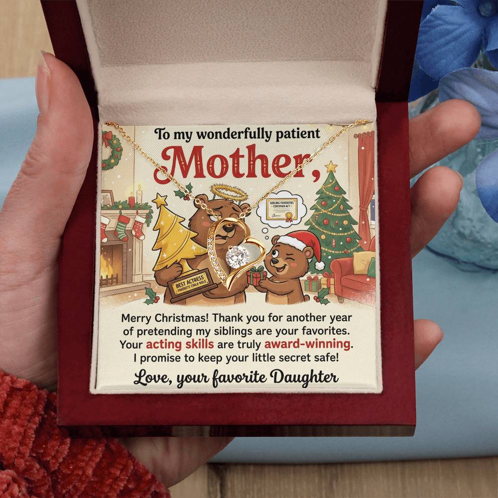 To My Mother Necklace From Daughter, Funny Christmas Gift for Mom, Mother's Day Gift, Love Knot Necklace-LKN88983