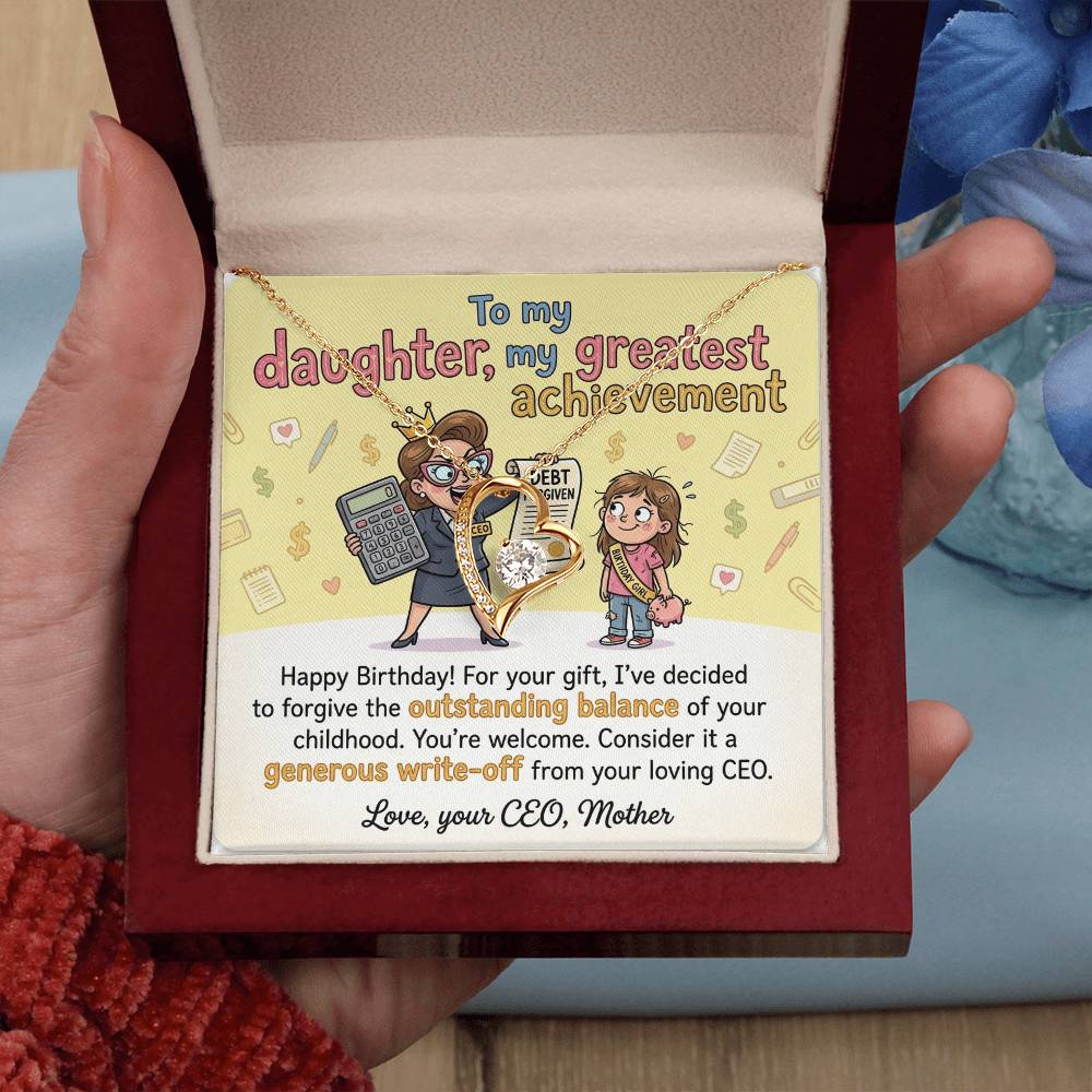 To My Daughter Necklace From Mother, Funny Happy Birthday Gift, CEO Mom Gift For Her - Love Knot Necklace-LKN28995