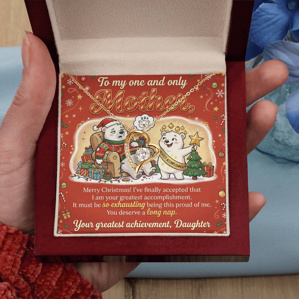 To My Mother Necklace From Daughter, Funny Christmas Gift for Mom, Birthday Present - Love Knot Necklace-LKN12082