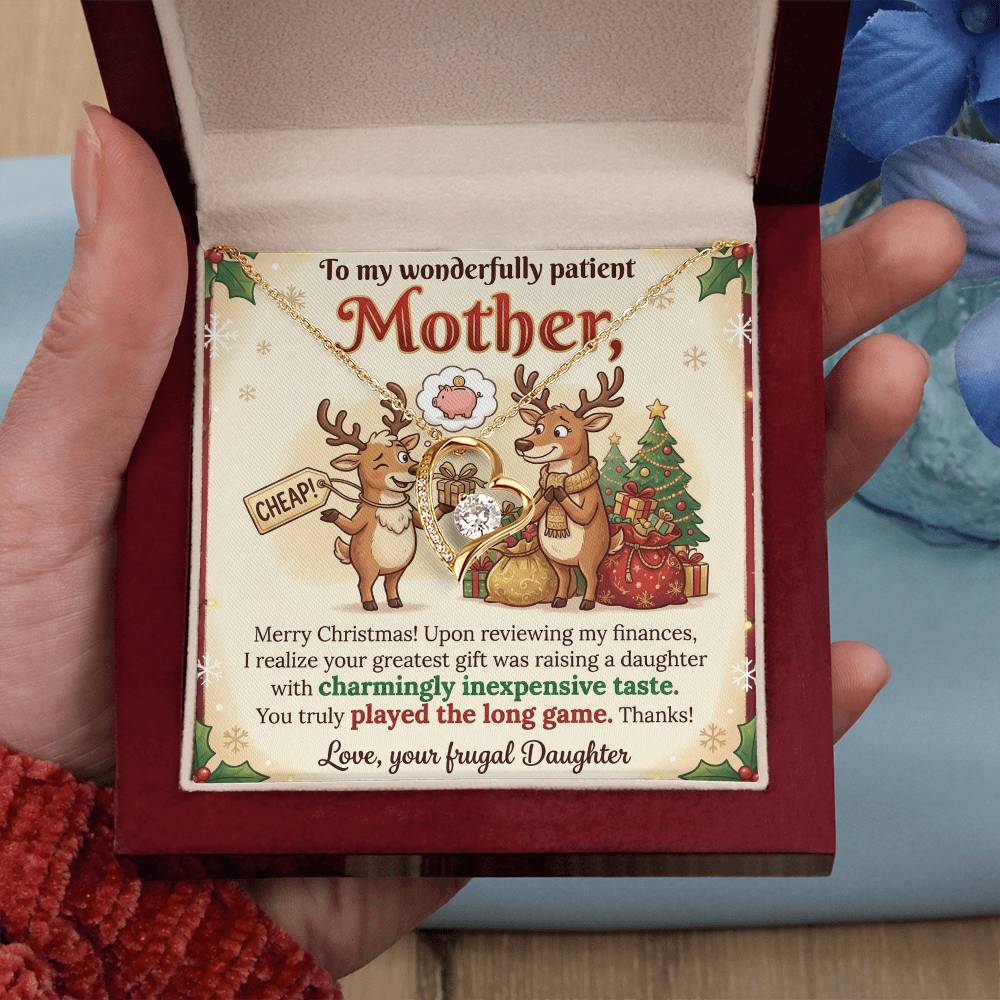 To My Mother Necklace From Daughter, Funny Christmas Gift, Mom Gift for Christmas, Merry Christmas Mom - Love Knot Necklace-LKN61313