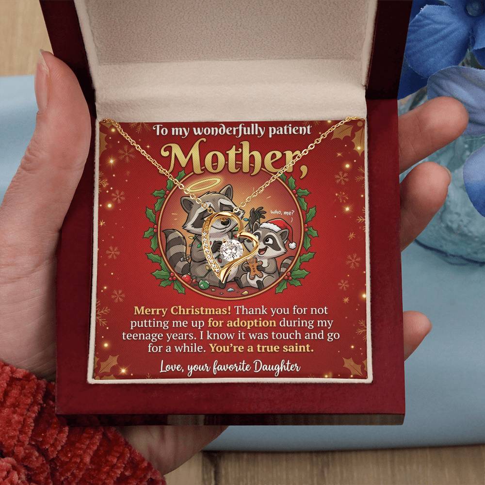 To My Mother Necklace From Daughter, Funny Christmas Gift, Birthday Gift for Mom from Daughter - Love Knot Necklace-LKN74211