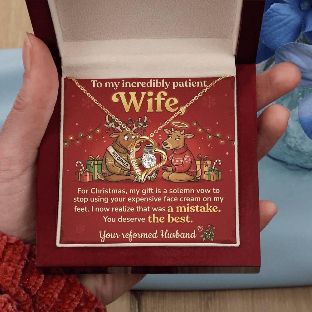 To My Wife Necklace From Husband, Funny Christmas Gift for Her, Holiday Present, You Deserve The Best - Love Knot Necklace-LKN77850