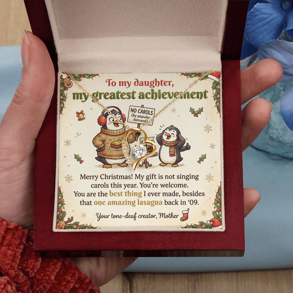 To My Daughter Necklace From Mother, Funny Christmas Gift, Best Thing I Ever Made, Xmas Present From Mom, Love Knot Necklace-LKN24923