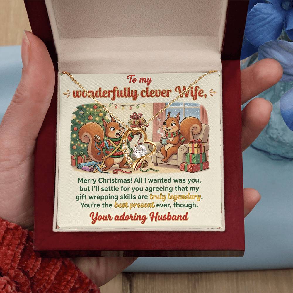 To My Wife Necklace From Husband, Funny Christmas Gift For Her, Romantic Wife Gift - Love Knot Necklace-LKN81966