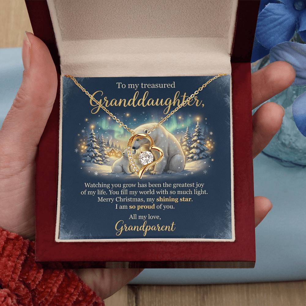 To My Granddaughter Necklace From Grandparent, Merry Christmas Gift, Sentimental Xmas Present, Love Knot Necklace-LKN59789