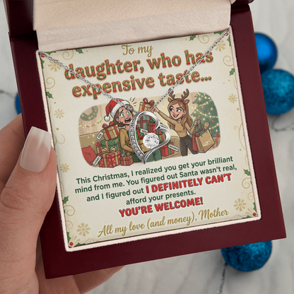 To My Daughter Necklace From Mother, Funny Christmas Gift For Daughter From Mom, Birthday Gift - Forever Love Necklace-FLN74071