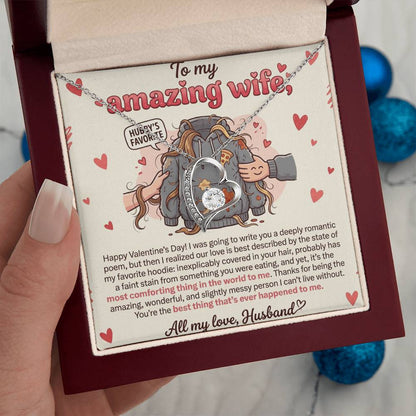 To My Wife Necklace From Husband, Funny Valentine's Day Gift, Romantic Gift For Her, Love Knot Necklace-LKN31574