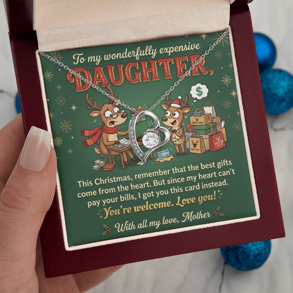 To My Daughter Necklace From Mother, Funny Christmas Gift for Daughter, Sentimental Mom and Daughter Gift - Love Knot Necklace-LKN64305