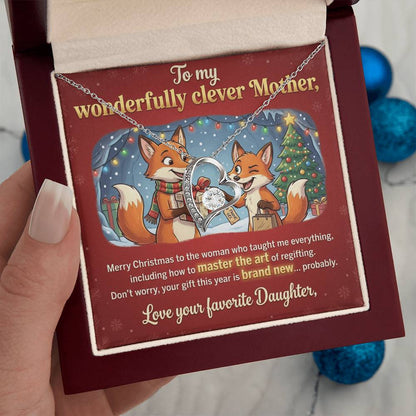 To My Mother Necklace From Daughter, Funny Christmas Gift for Mom, Holiday Gift for Mother, Love Knot Necklace-LKN49125