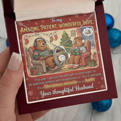 To My Wife Necklace From Husband, Funny Christmas Gift for Her, Xmas Romantic Gift - Love Knot Necklace-LKN73723