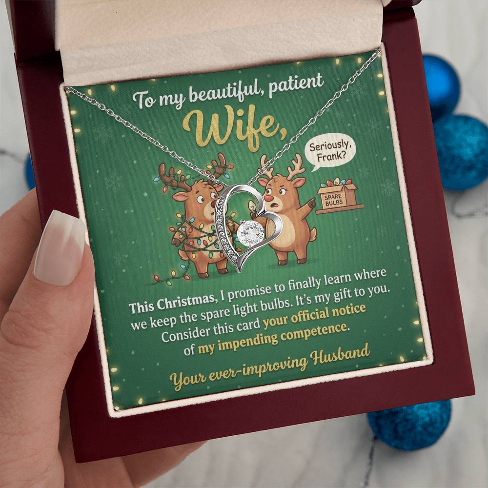 To My Wife Necklace From Husband - Funny Christmas Gift For Her, Holiday Gift, Love Knot Necklace-LKN97289