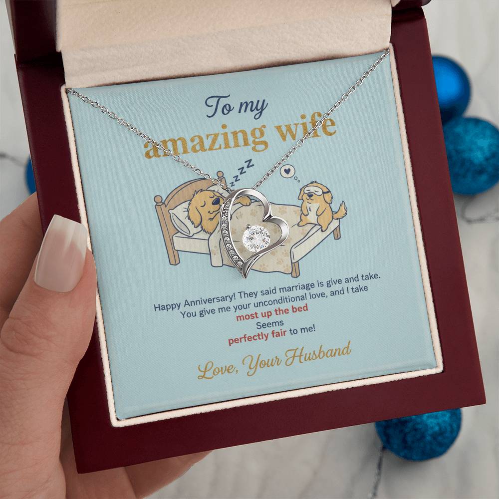 To My Wife Necklace From Husband, Happy Anniversary Gift, Funny Marriage Gift For Wife - Love Knot Necklace-LKN51197