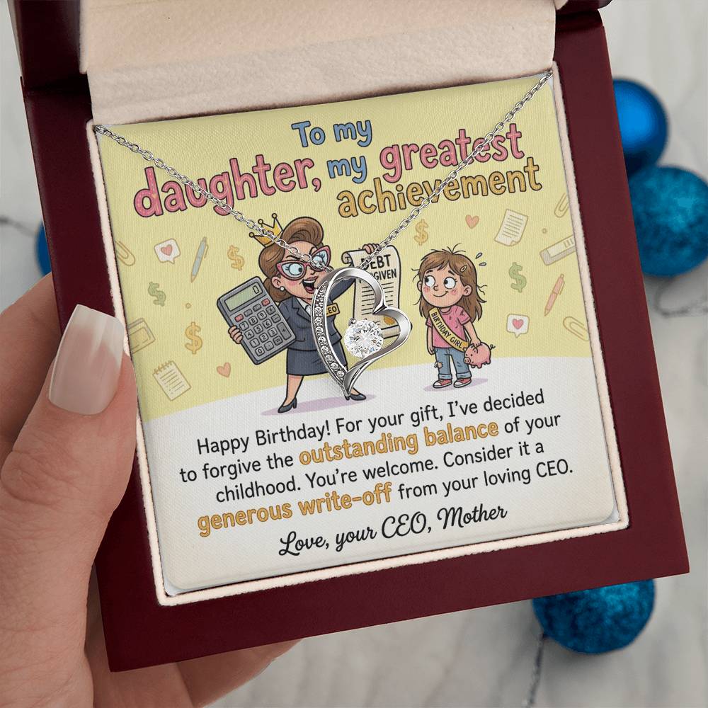 To My Daughter Necklace From Mother, Funny Happy Birthday Gift, CEO Mom Gift For Her - Love Knot Necklace-LKN28995