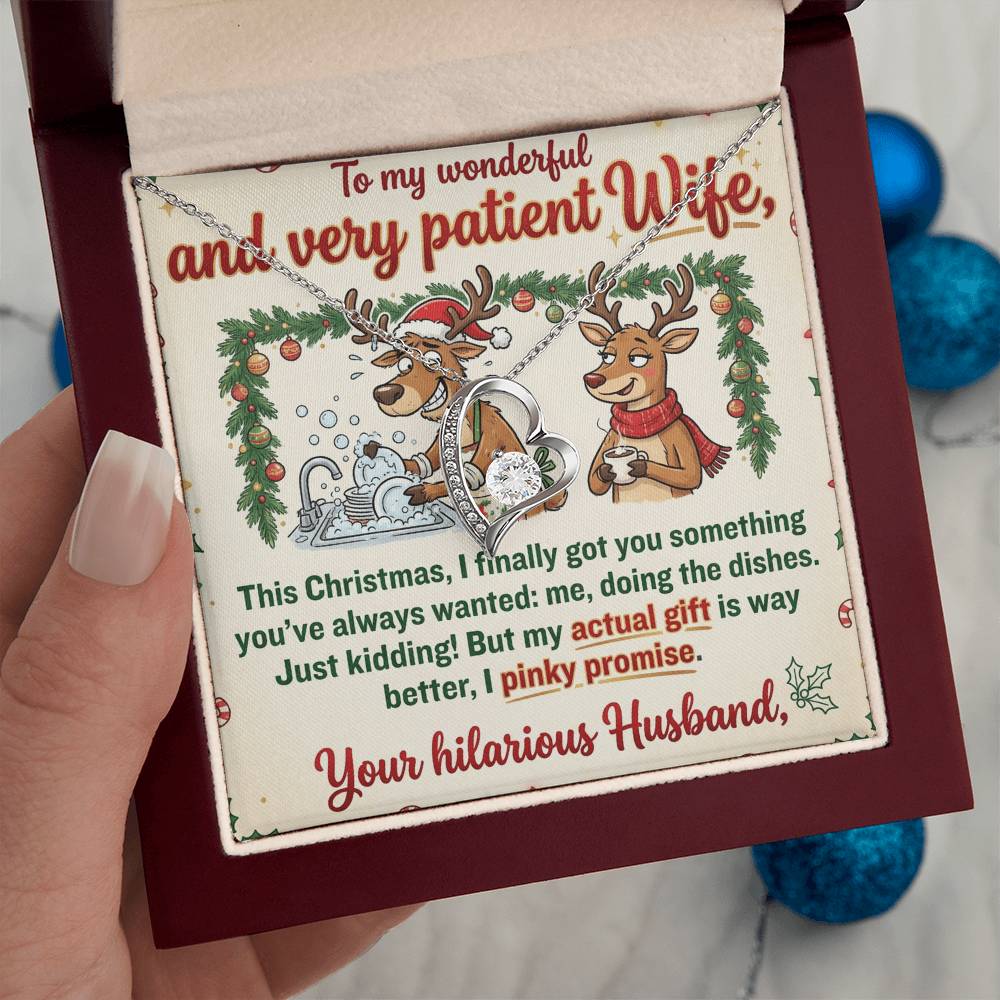 To My Wife Necklace From Husband, Funny Christmas Gift For Her, Hilarious Present For Wife - Love Knot Necklace-LKN17135