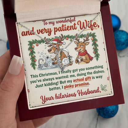 To My Wife Necklace From Husband, Funny Christmas Gift For Her, Hilarious Present For Wife - Love Knot Necklace-LKN17135