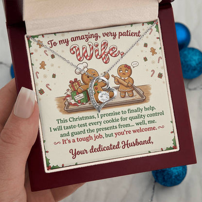 To My Wife Necklace From Husband, Funny Christmas Gift For Her, Holiday Xmas Present For Wife - Love Knot Necklace-LKN23024