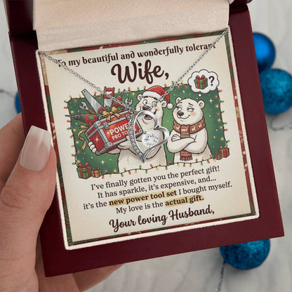 To My Wife Necklace From Husband, Funny Christmas Gift, Humorous Birthday Present for Her, Love Knot Necklace-LKN61772