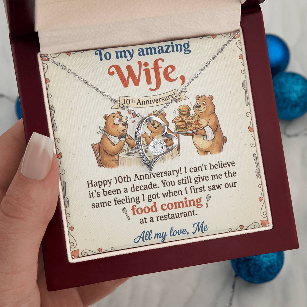 To My Wife Necklace From Husband, Happy 10th Anniversary Gift, Funny Gift For Her - Love Knot Necklace-LKN14367