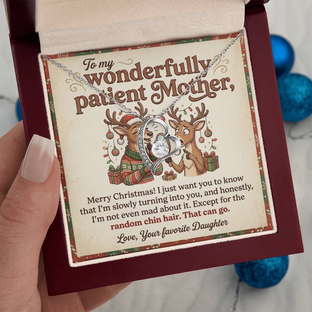 To My Mother Necklace From Daughter, Funny Christmas Gift For Mom, Holiday Gift, Turning Into You Quote, Love Knot Necklace-LKN60637