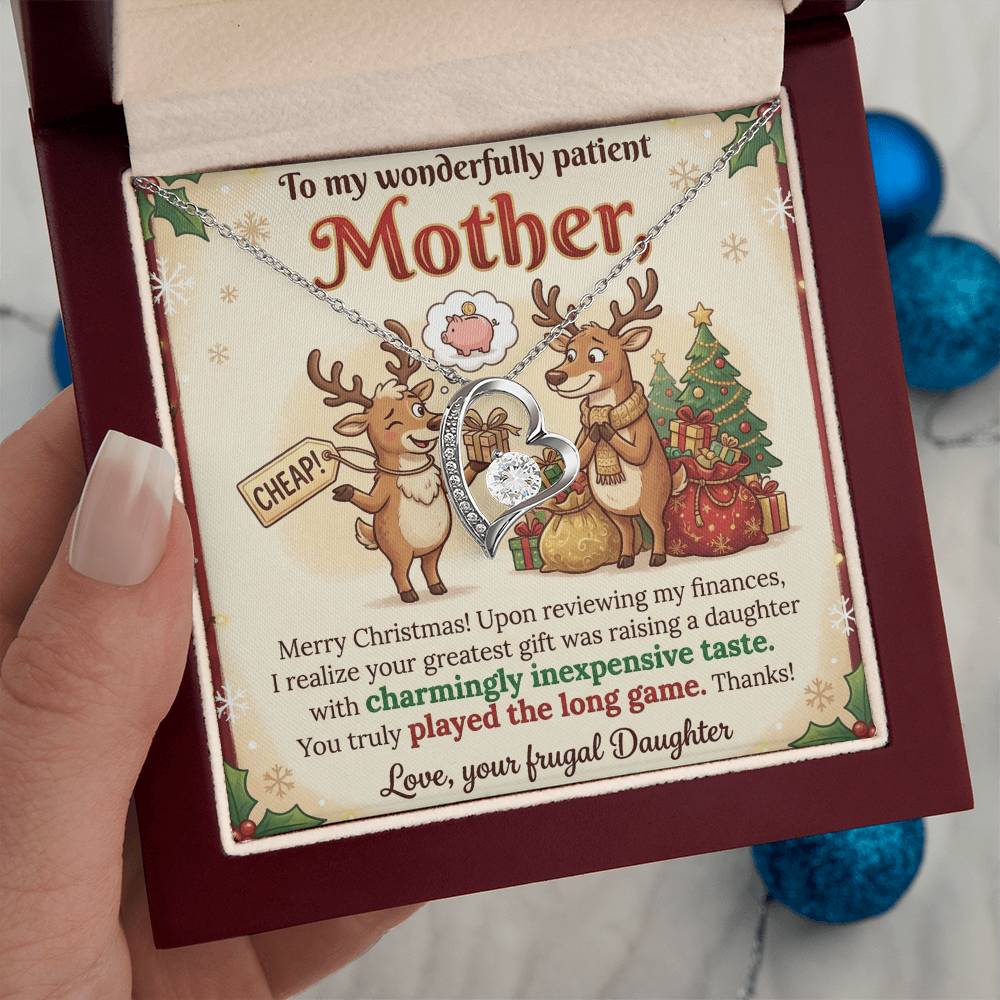 To My Mother Necklace From Daughter, Funny Christmas Gift, Mom Gift for Christmas, Merry Christmas Mom - Love Knot Necklace-LKN61313