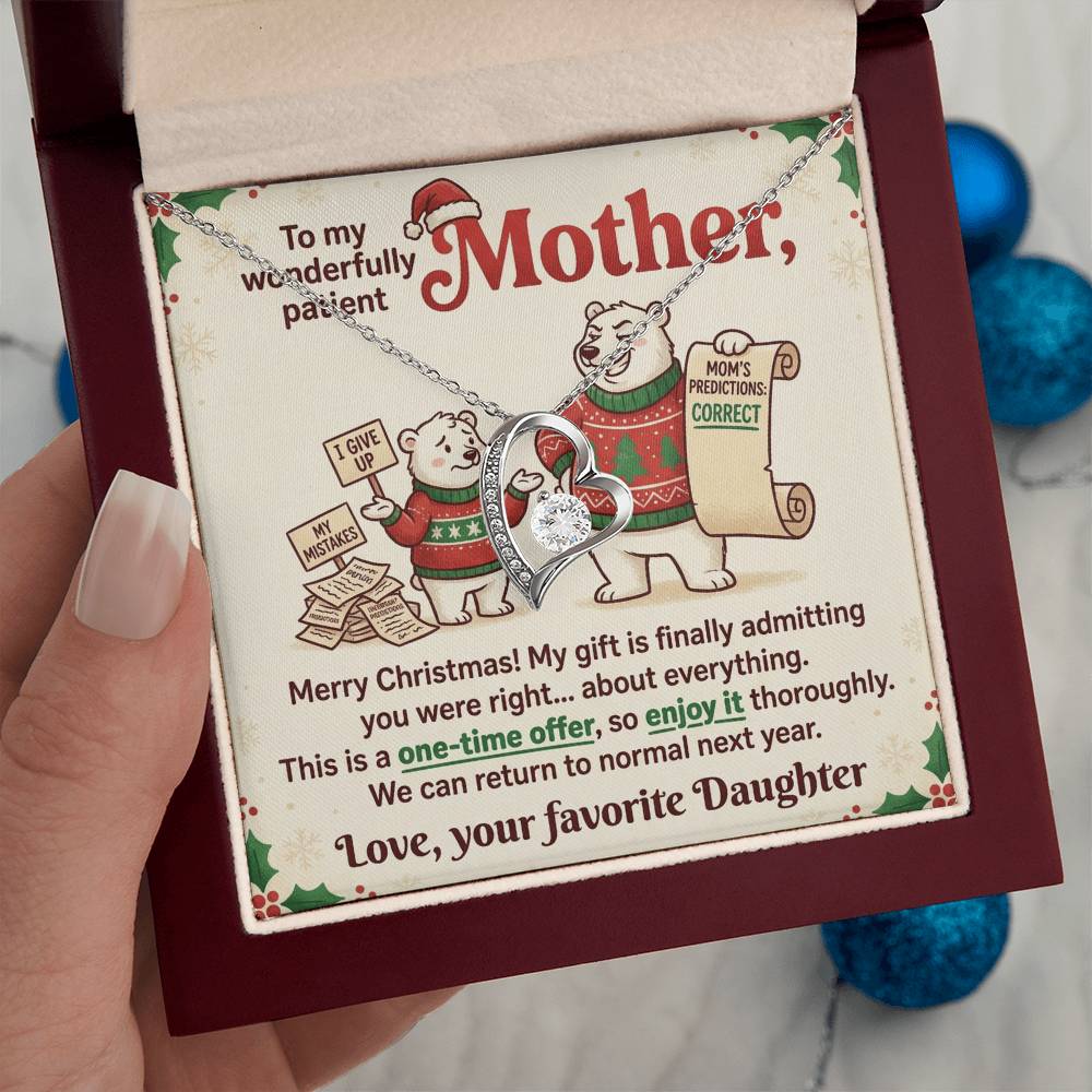 To My Mother Necklace From Daughter, Funny Christmas Gift For Mom, Holiday Present, You Were Right Gift - Love Knot Necklace-LKN96296