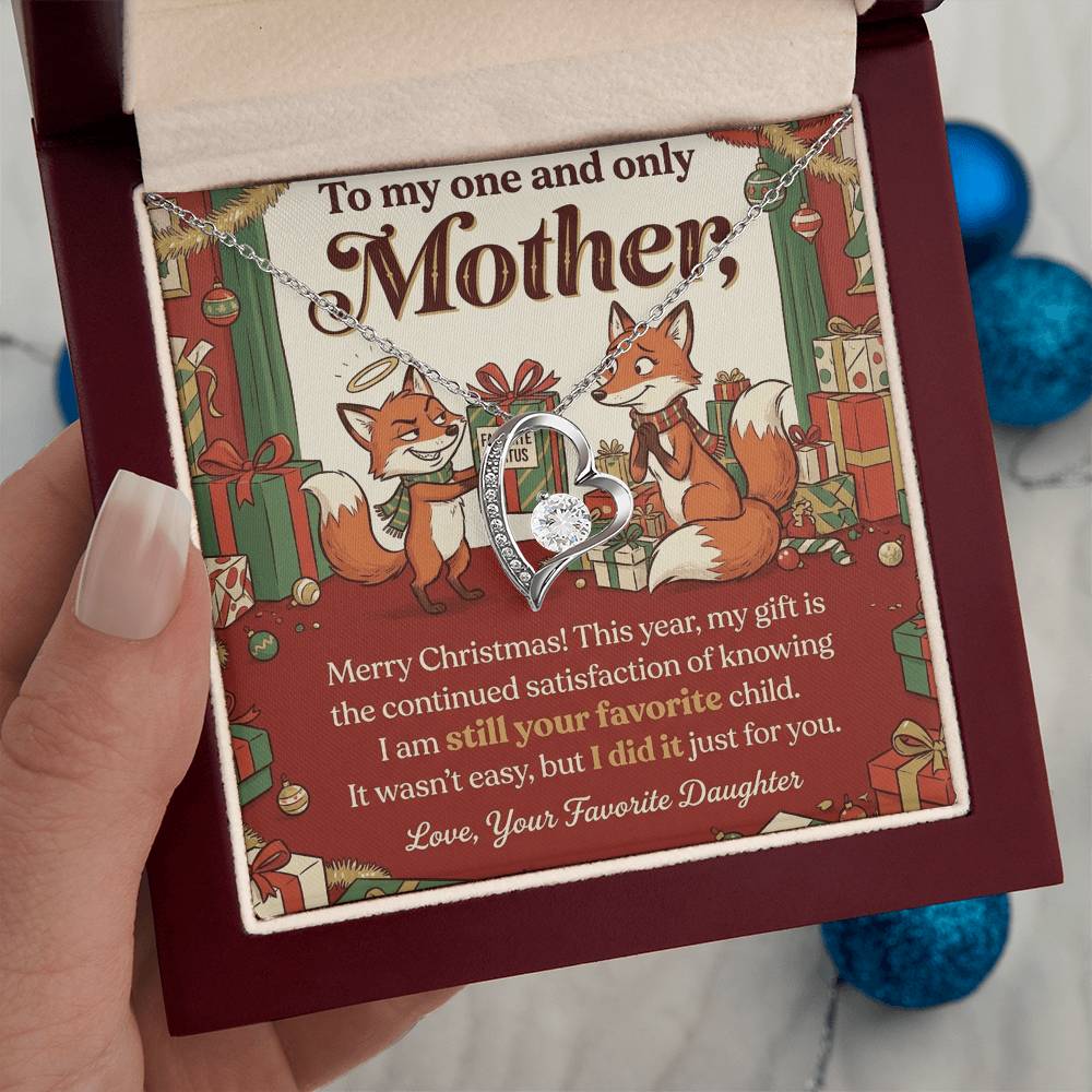 To My Mother Necklace From Daughter, Funny Christmas Gift For Mom, Favorite Child Gift Idea - Love Knot Necklace-LKN51122