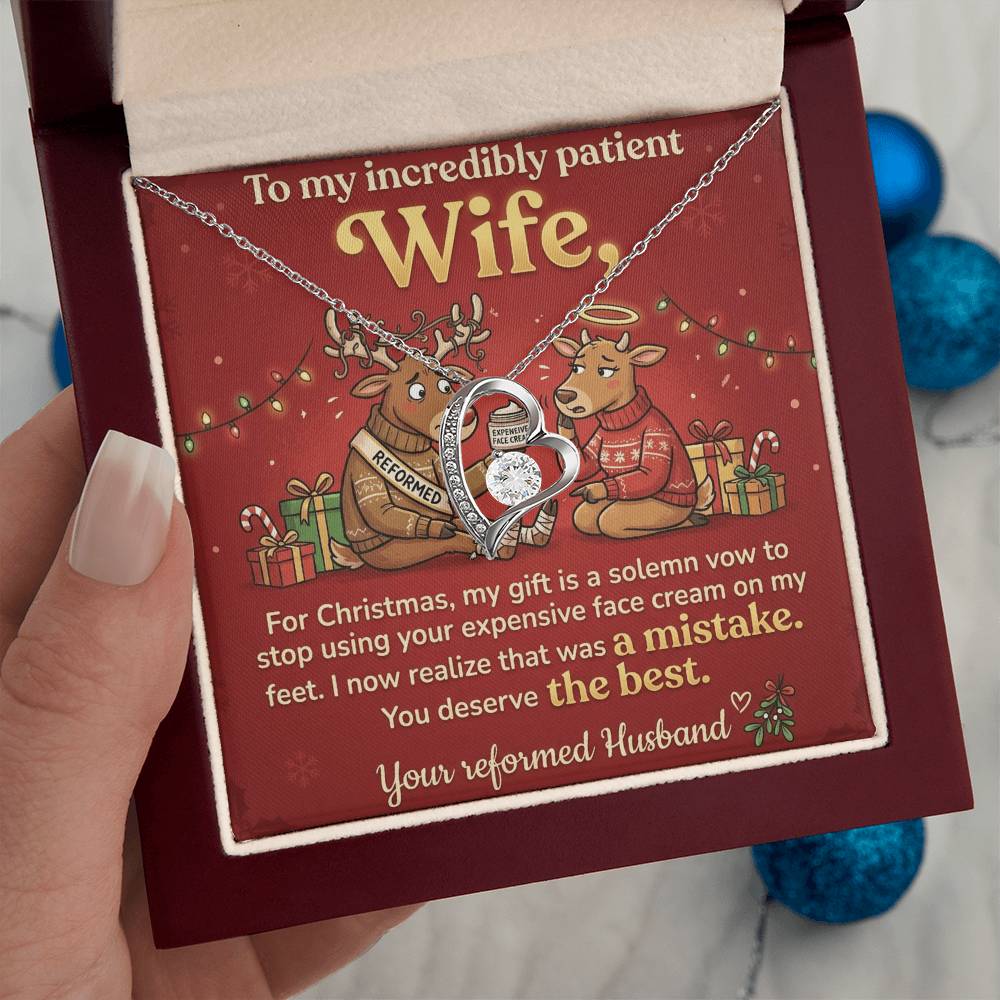 To My Wife Necklace From Husband, Funny Christmas Gift for Her, Holiday Present, You Deserve The Best - Love Knot Necklace-LKN77850