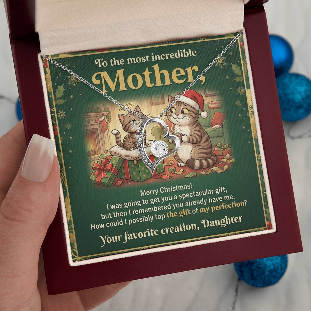 To My Mother Necklace From Daughter, Funny Christmas Gift For Mom, Holiday Present For Mother, Love Knot Necklace-LKN71723