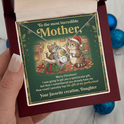 To My Mother Necklace From Daughter, Funny Christmas Gift For Mom, Holiday Present For Mother, Love Knot Necklace-LKN71723