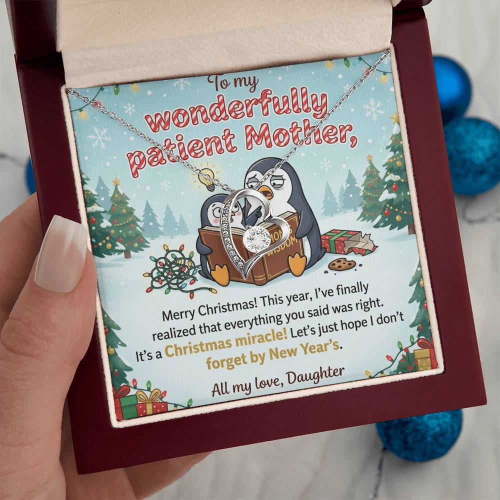 To My Mother Necklace From Daughter, Funny Christmas Gift for Mom, Mom Birthday Gift, Love Knot Necklace-LKN83182