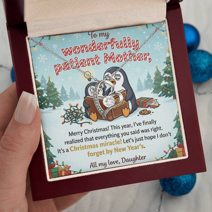 To My Mother Necklace From Daughter, Funny Christmas Gift for Mom, Mom Birthday Gift, Love Knot Necklace-LKN83182