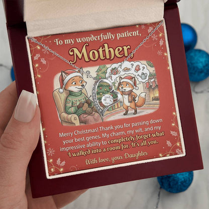 To My Mother Necklace From Daughter, Funny Christmas Gift for Mom, Xmas Present, Sentimental Gift from Daughter, Love Knot Necklace-LKN34947