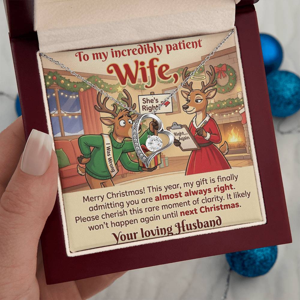 To My Wife Necklace From Husband, Funny Christmas Gift For Her, Admitting You're Right - Love Knot Necklace-LKN11928