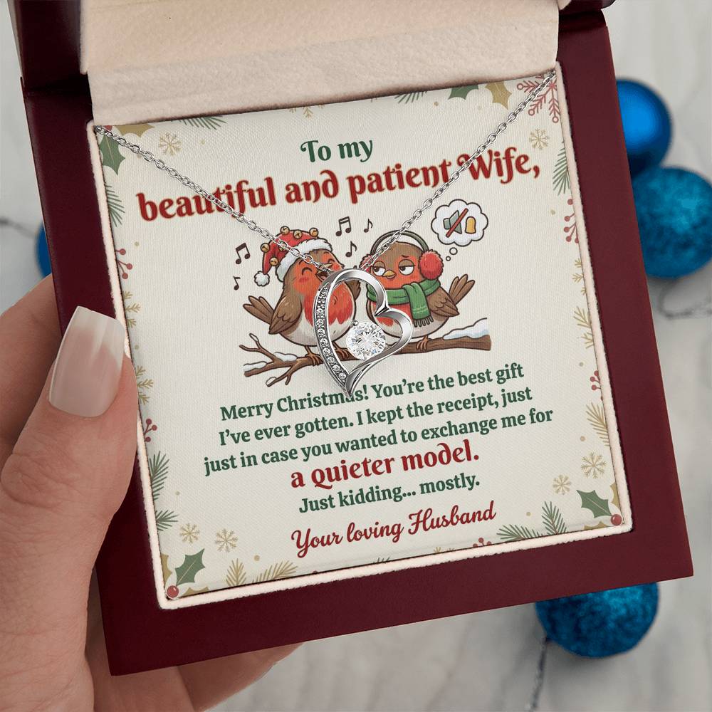 To My Wife Necklace From Husband, Funny Christmas Gift For Her, Xmas Gift Idea - Love Knot Necklace-LKN91668