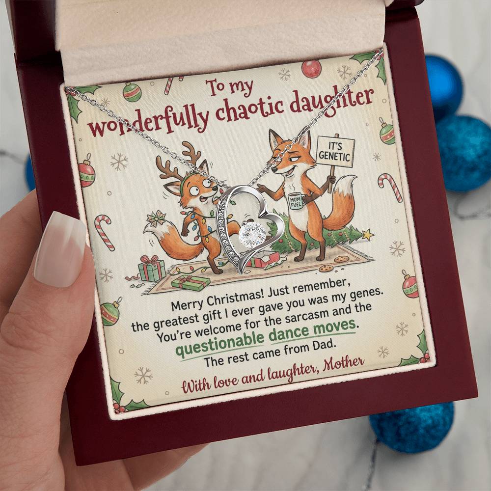 To My Daughter Necklace From Mother, Funny Christmas Gift for Daughter, Daughter Christmas Present, Love Knot Necklace-LKN63275