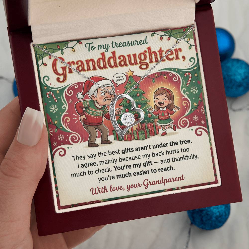 To My Granddaughter Necklace From Grandparent, Funny Christmas Gift, Xmas Present For Granddaughter, Granddaughter Jewelry - Love Knot Necklace-LKN75837