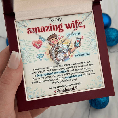 To My Wife Necklace From Husband, Funny Valentine's Day Gift, Romantic Anniversary Gift, Love Knot Necklace-LKN18779