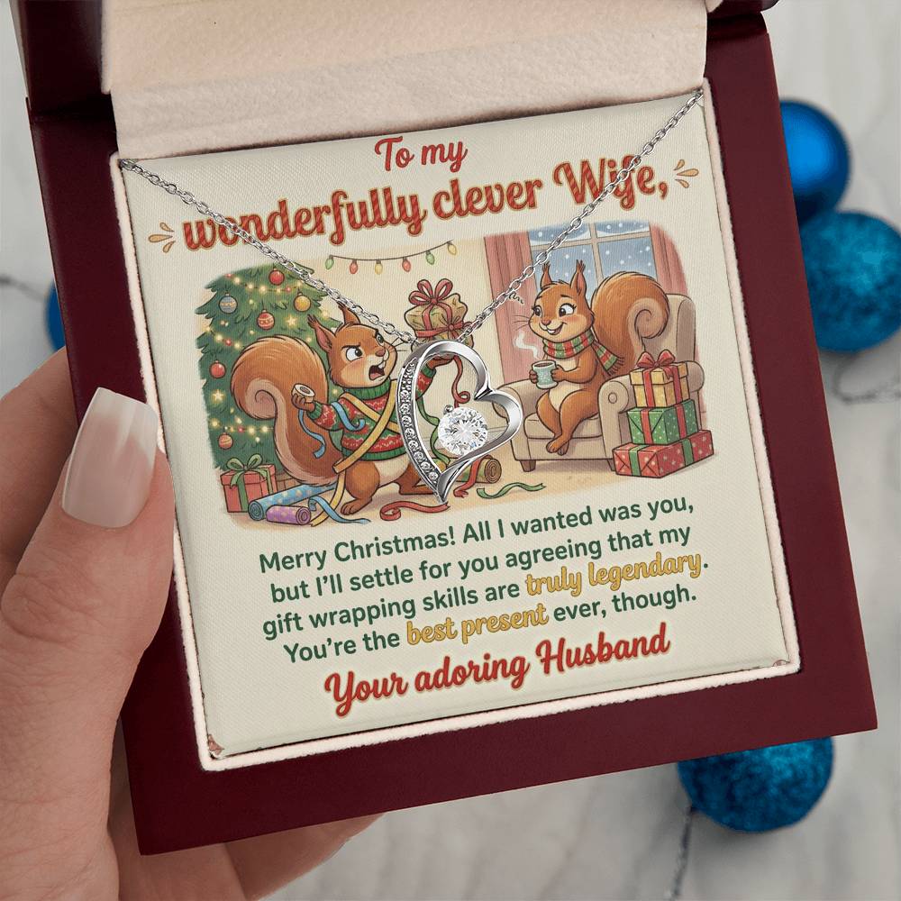 To My Wife Necklace From Husband, Funny Christmas Gift For Her, Romantic Wife Gift - Love Knot Necklace-LKN81966