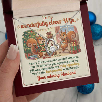 To My Wife Necklace From Husband, Funny Christmas Gift For Her, Romantic Wife Gift - Love Knot Necklace-LKN81966