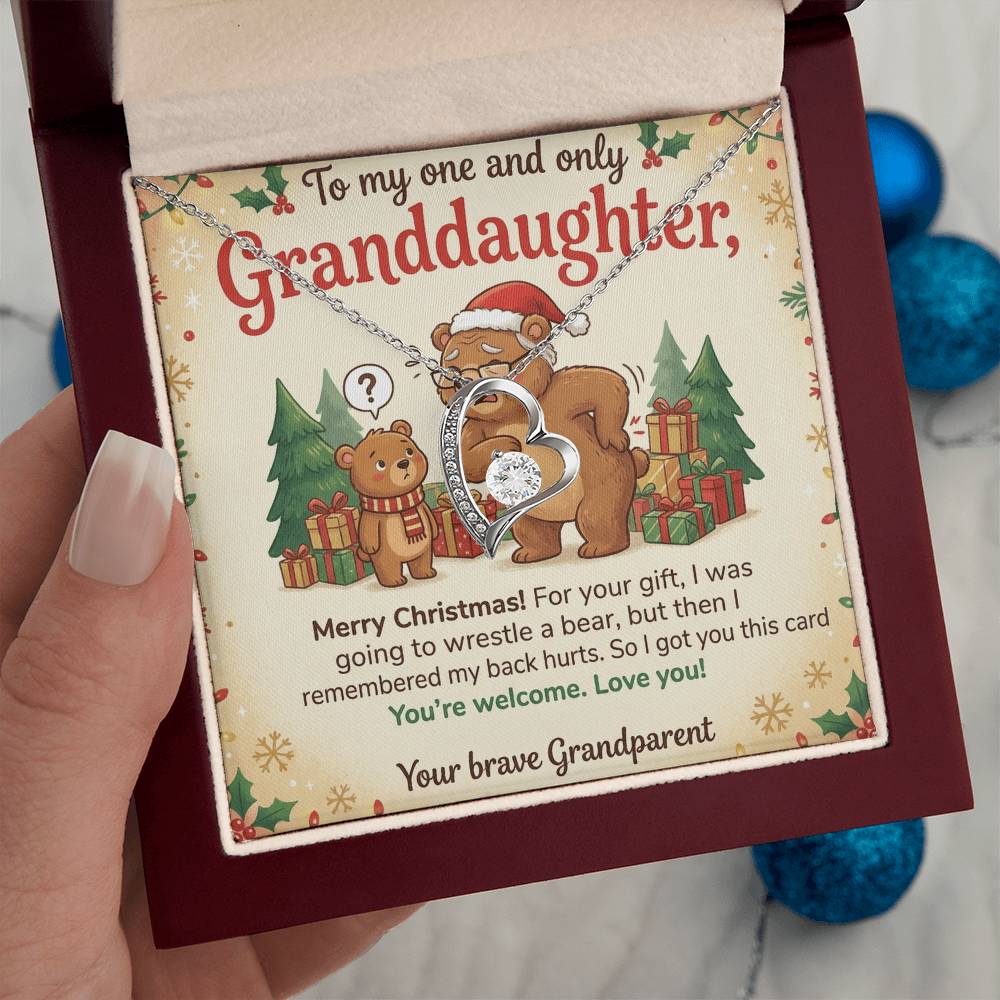 To My Granddaughter Necklace From Grandparent, Funny Christmas Gift, Granddaughter Christmas Present, Sentimental Gift - Love Knot Necklace-LKN36805