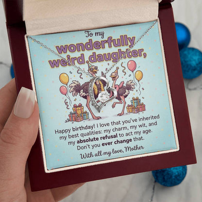 To My Daughter Necklace From Mother, Funny Birthday Gift for Weird Daughter, From Mom - Love Knot Necklace-LKN26959