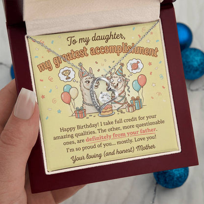 To My Daughter Necklace From Mother - Funny Birthday Gift, Mom and Daughter Gift - Love Knot Necklace-LKN97263